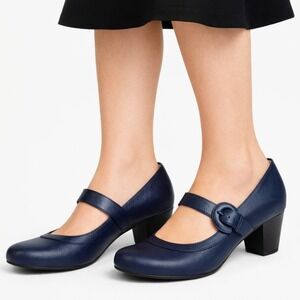 NEW LifeStride Rozz Mary Jane Pumps In Navy Blue Size 10 Wide #0810